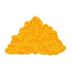 Bunch of bitcoins. lot of crypto currency is profit. Virtual money bunch. Vector illustration