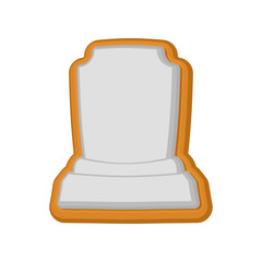 Halloween cookie Tombstone. gingerbread rip. Cookies for terrible holiday. Vector illustration
