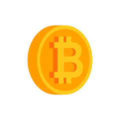 Bitcoin coin isolated. Crypto currency symbol. Virtual money sign. Vector illustration