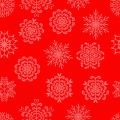 seamless pattern with decorative snowflakes