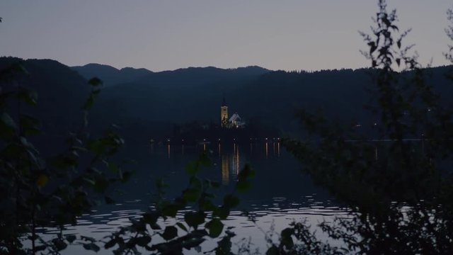 Beautiful lake Gruner See at dusk, Austria