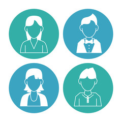 People avatar icons icon vector illustration graphic design