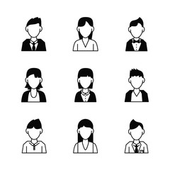People avatar icons icon vector illustration graphic design