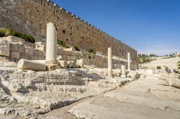 The Archaeological park Davidson Center in Jerusalem, Israel