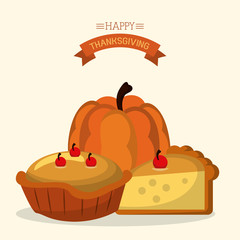 Happy thanksgiving card icon vector illustration graphic design