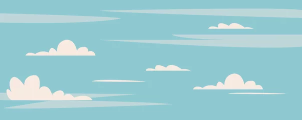 Photo sur Plexiglas Chambre denfants Beau ciel bleu avec illustration de fond de nuages mignons. Ciel propre à la mi-journée.