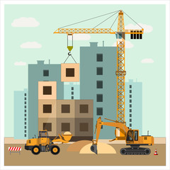 Obraz na płótnie Canvas construction site with equipment