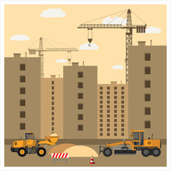 Naklejka premium construction site with equipment