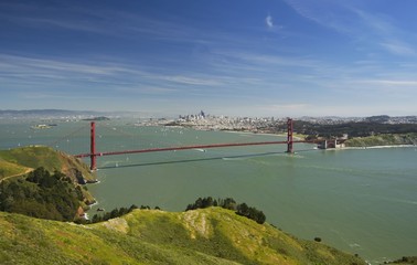 Golden gate bridge, view from Marine Headlands, San Francisco, California, USA
