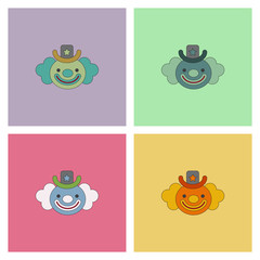 Circus clown Vector illustration set