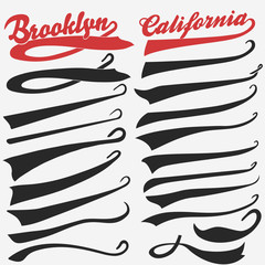 Swooshes set for Athletic Typography. Vector