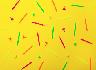 abstract yellow background with wax candles