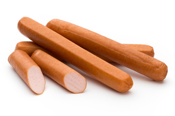 Fresh sausage isolated over white background.