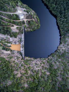 Hydroelectric dam - view from above