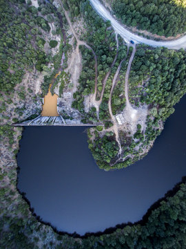 Hydroelectric dam - view from above