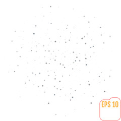 Star Falling Print and Modern Creative Pattern. Silver Starry Background. Confetti Star Background Pattern. White Gold Starlight Card. Confetti Fall Chaotic Decor. Verctor illustration