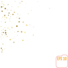 Star Falling Print and Modern Creative Pattern. Silver Starry Background. Confetti Star Background Pattern. White Gold Starlight Card. Confetti Fall Chaotic Decor. Verctor illustration