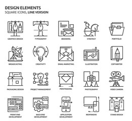 Design elements, square icon set