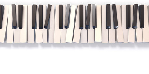 Fototapeta premium Unordered abstract piano keyboard 3D