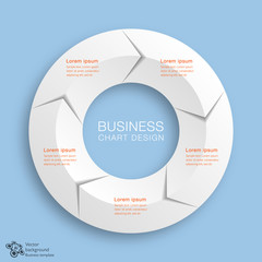 Fototapeta premium Business Chart Design 5-Step #Vector Graphics