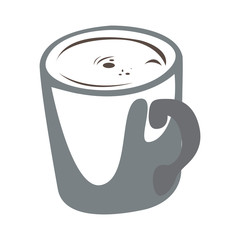 Isolated abstract coffee cup on a white background, Winter vector illustration