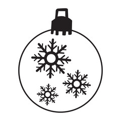 Isolated christmas ball icon on a white background, Vector illustration