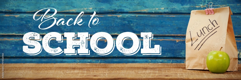 Poster composite image of back to school text over white background