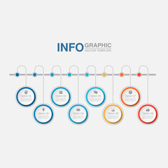 Vector infographic template for diagram, graph, presentation, chart, business concept with 8 options. 