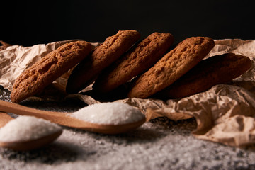 Delicious homemade sugar vanilla oatmeal cookies