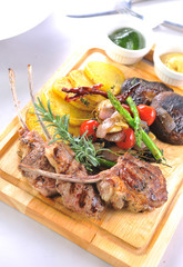 Roast Leg of Lamb with Salad.