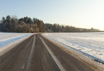 Snow drifts in winter