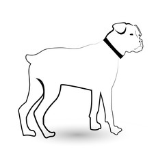 Rottweiler pet dog, icon vector