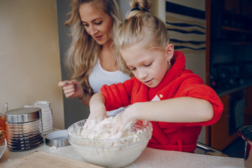 family in the kitchen