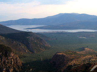 View Overlooking Coast of Corinth in Delphi