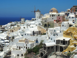Fototapeta na wymiar Traditional White Washed Santorini Greece
