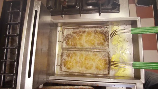 deep frying vapors rising up