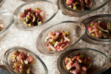 Delicious Raw fresh seafood Cocktail