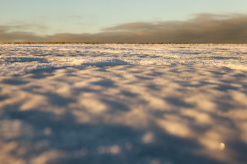 Snow drifts in winter