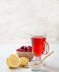 cranberries lemon ginger drink