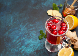 cranberries lemon ginger drink