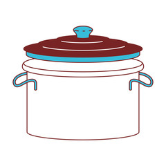 cooking pot with lid color sections silhouette
