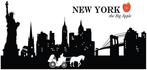 Vector silhouette of the skyline of New York with landmarks © Jeff Bird