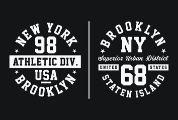 Fototapeta na wymiar Athletic New York Typography Design Vector