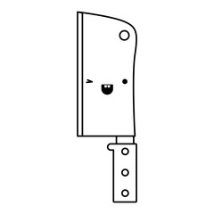 butcher knife utensil monochrome kawaii silhouette