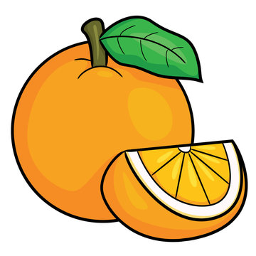 Orange Cartoon Illustration of cute cartoon orange. Stock Vector | Adobe  Stock