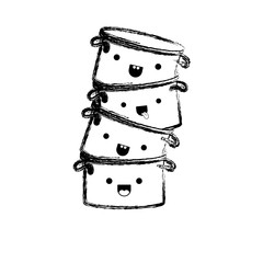 cooking pot stack monochrome blurred kawaii silhouette