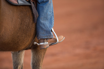 Riding boot detail.