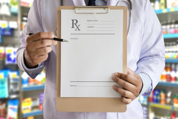  medicine doctor patient healthcare concept contraception Rx prescription form in drug store Pharmacist pharmacy © onephoto