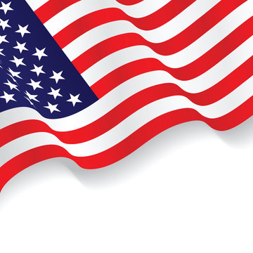 US flag isolated on white background.