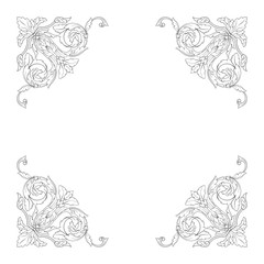 Classical baroque ornament vector 